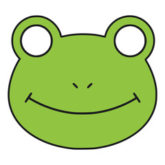 frog mask party carnival celebration flat color vector illustration template design