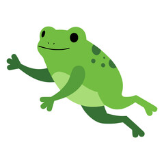 playful frog wild animal fauna flat color vector illustration template design