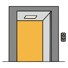 elevator lift for people and cargo flat color vector illustration template design
