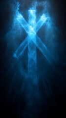 Abstract Blue X-Shape Light