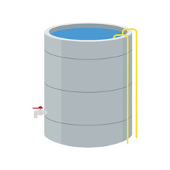 Water tank vector. Tap. Water tank on white background.