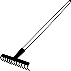 Rake Garden Tool Vector Illustration