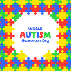 Autism Heart Social Media Template. Autism Awareness in Color Social Media Template. World Autism Awareness Day Social Media Template.