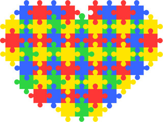 Autism Heart in modern shape and more fun playful.