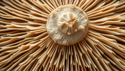 Closeup View Of Mushroom Cap And Gills