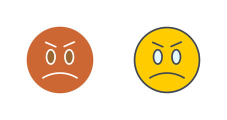 Fototapeta premium Angry Face Icon Design