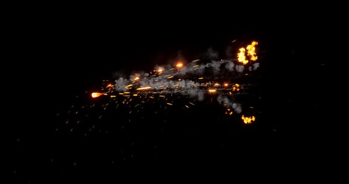 swarm muzzle flash effect on black background