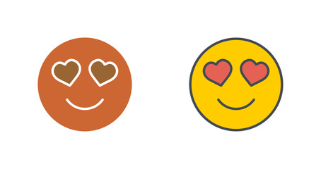 Smiling Face with Hearts Icon Design