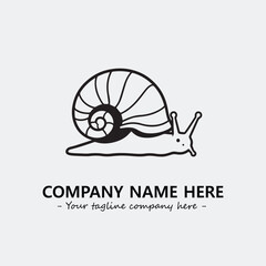 Snail illustration black and white for logo company vector image
