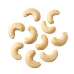 cashew nuts on white background