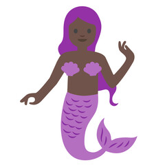 Mermaid: dark  Skin, Purple Tail