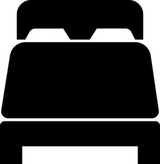 Bed icon in flat style. isolated on transparent background.