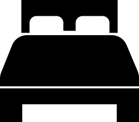 Bed icon in flat style. isolated on transparent background.
