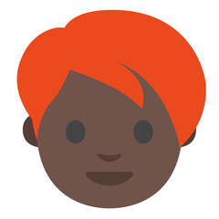 Neutral Face: Dark Skin with Red Hair