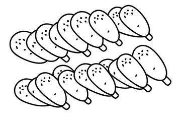 kebabs line art spicy grilled meat skewers image