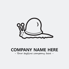 Snail illustration black and white for logo company vector image
