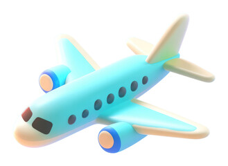PNG 3d airplane illustration blue transportation.
