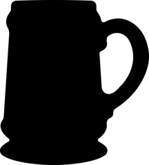 Beer mug icon in flat. isolated on transparent background