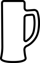 Beer mug icon in line. isolated on transparent background