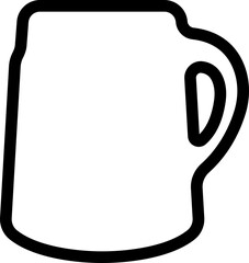 Beer mug icon in line. isolated on transparent background