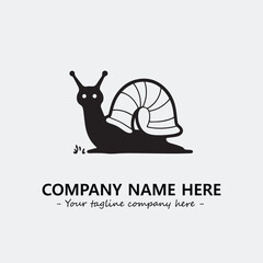 Snail illustration black and white for logo company vector image
