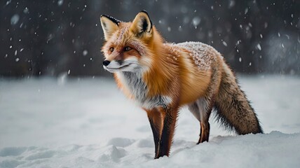 Obraz premium cute fox in the snow