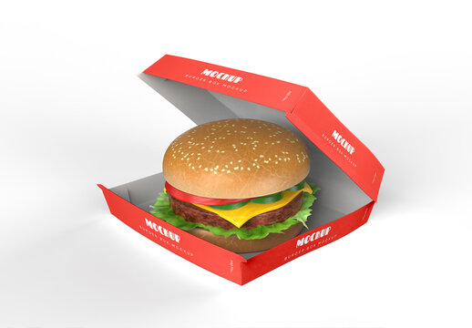 Burger In Box Mockup