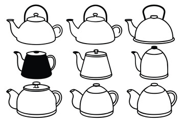 kettle line art stylish contour for kitchen wall