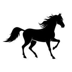 Obraz premium horse silhouette isolated on white, Black Horse Silhouette Vector Art