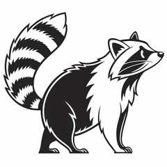 vector illustration of a wolf, Raccoon Silhouette Vector Art