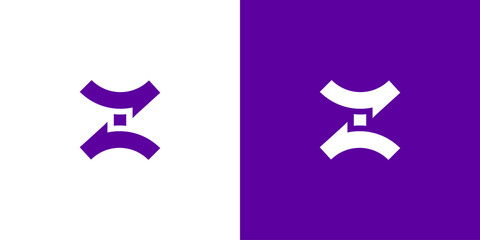 Z letter logo design, sharp square logo design, graphic logo design