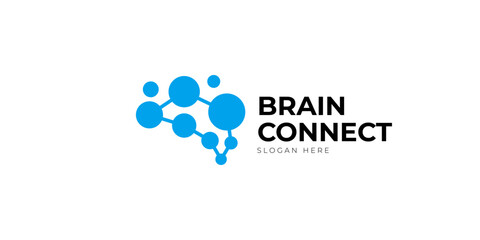 Brain shaped logo design, dots and links logo design, technology logo design