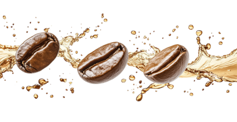 Explosion splash of ground coffee on a transparent background