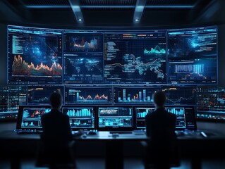 Analyzing Stock Market Data on Multiple Screens in a Control Room