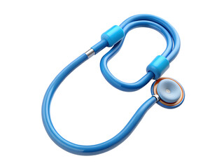 Blue Stethoscope on White Background, 3D Illustration, 3D Rendering, 3D Icon
