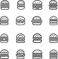 Set of burger line art Icon