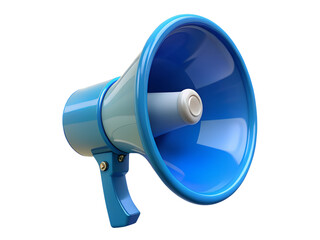3D Blue Megaphone for Announcements, 3D Illustration, 3D Rendering, 3D Icon