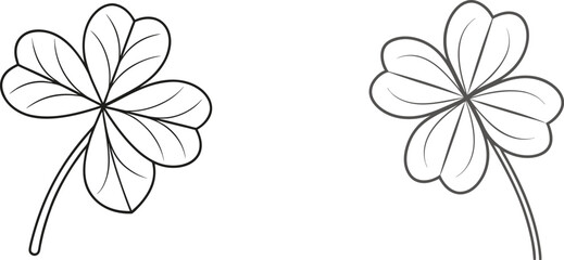 Outlined Shamrock Illustration For St Patricks Day Coloring Book Design