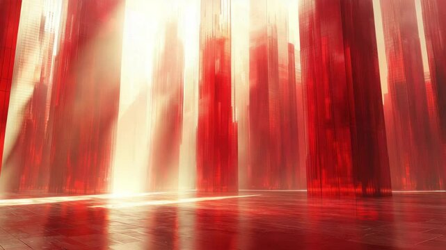 Abstract red interior design