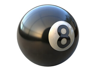 3D Render of Black 8-Ball, 3D Illustration, 3D Rendering, 3D Icon