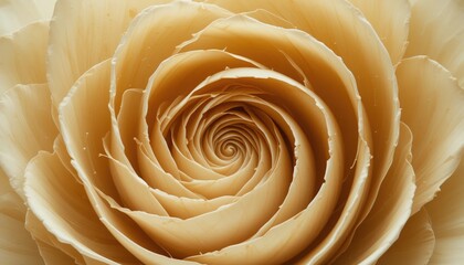 Spiraling beige rose flower petals close-up view nature photography soft light environment artistic concept
