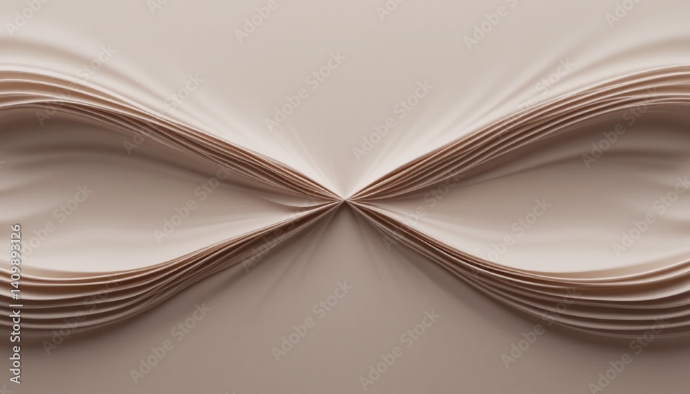 Poster Dynamic flow of curved paper sheets studio setting abstract art minimalist design close-up view innovation concept
