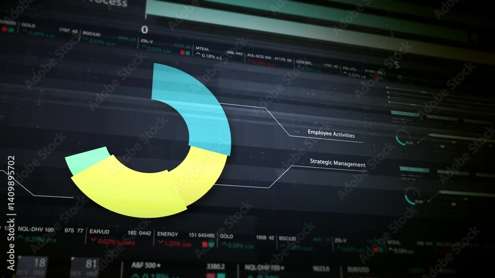 Leinwandbilder dynamic data visuals for business info graphics, animated charts, and data-driven insights for a bus