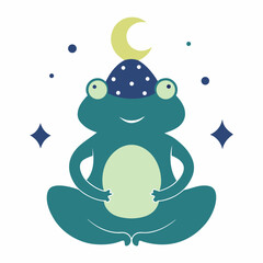 frog on a blue background