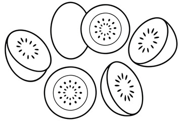 kiwifruit line art unique artwork for healthy lifestyle rooms