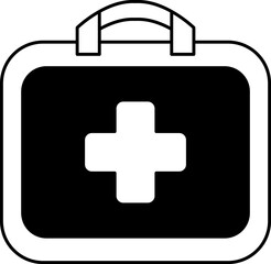 Obraz premium black and white single icon of medical kit box