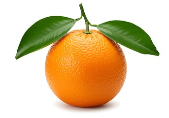 Tangerine with leaves isolated