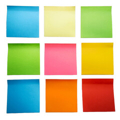 Naklejka premium Close-up of sticky notes in soft rainbow colors 