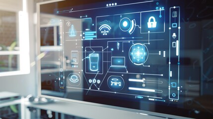 Obraz premium AI Smart Home Control Panel: Intuitive Touchscreen for Seamless Automation