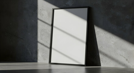 Empty Black Frame On Concrete Wall
